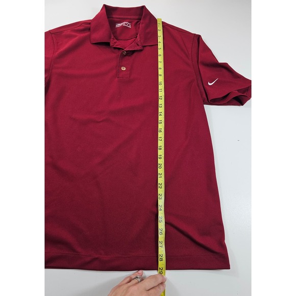 Nike fit dri golf polo size medium performance polyester red maroon active ^ - Picture 5 of 6